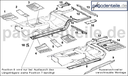 61 Bodengruppe Mercedes Pagode